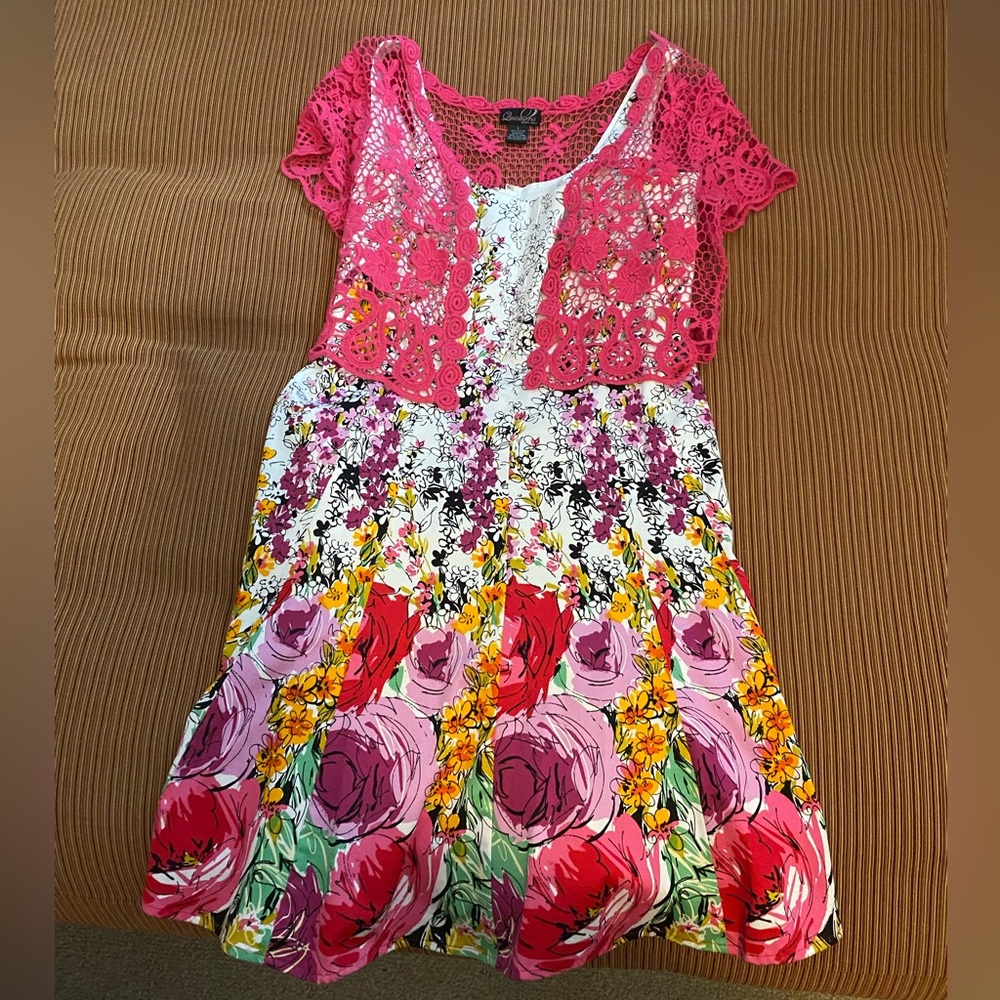 9 West Dress size 14 with matching pink bolero